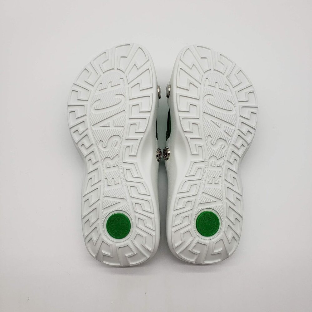 Versace Women's DST348F Clear Transparent Slides with Logo - Picture 6 of 10